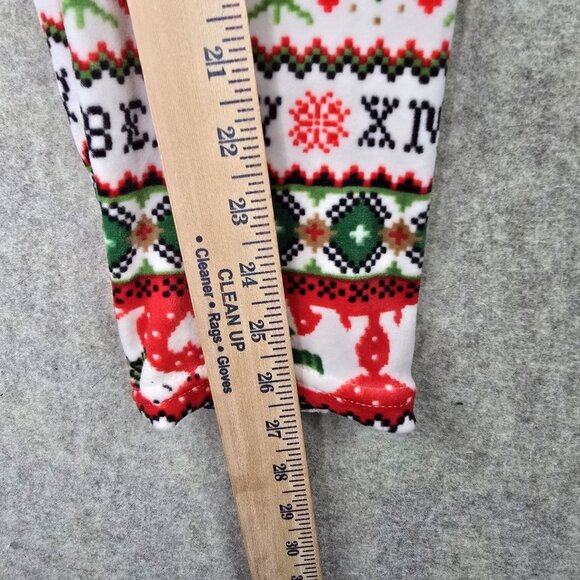 No Boundaries Christmas Leggings L/G Red Green White Festive Polyester Spandex - Picture 7 of 7